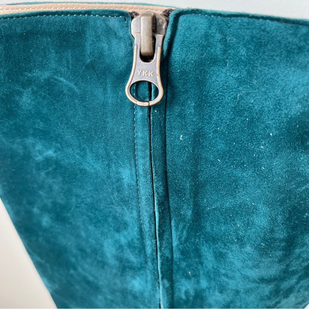 Anthropologie Knee High Lenora teal suede boot, Delia size 40 euro or 9 USA - Picture 7 of 16